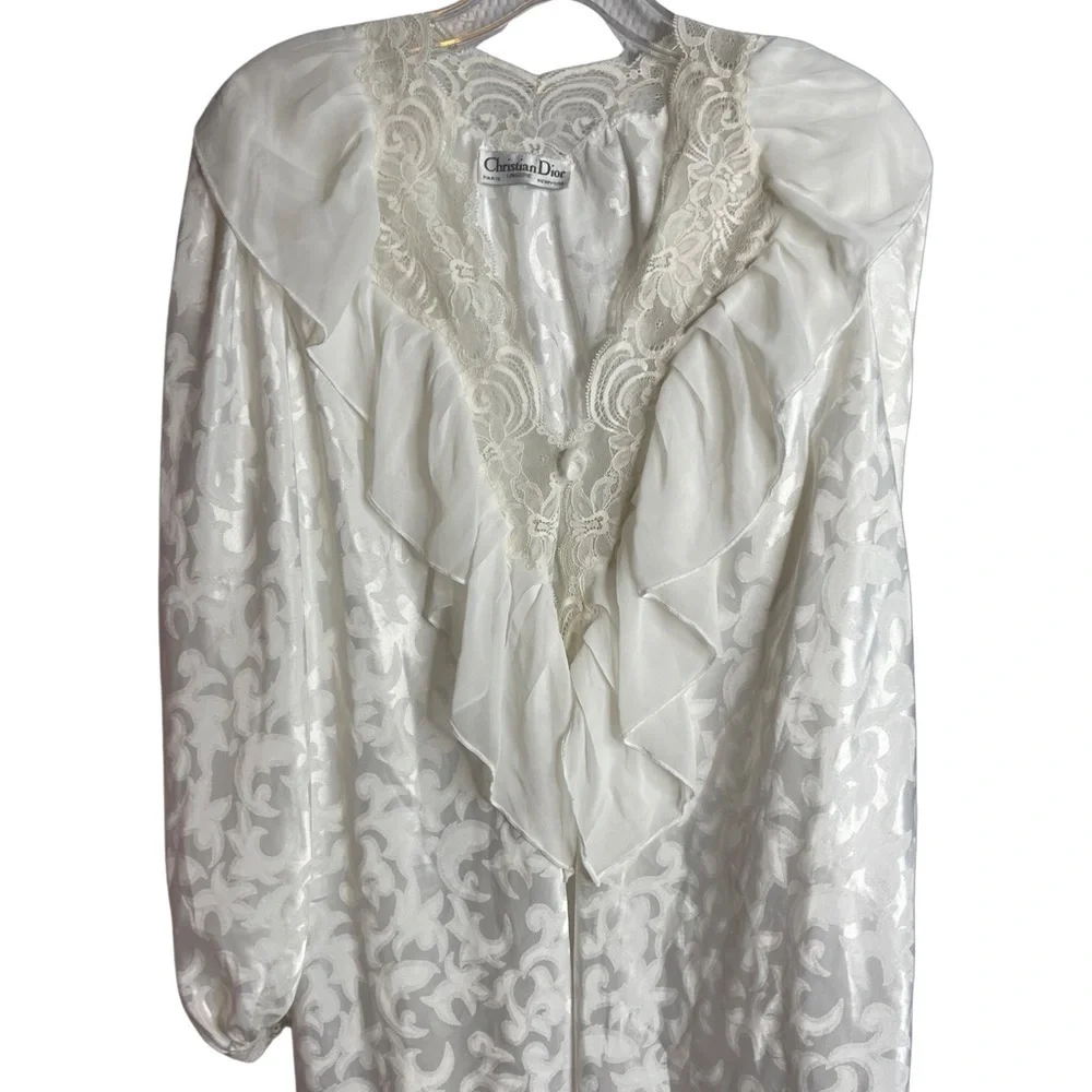 Christian Dior vintage Union Made in USA floral/paisley print/ Small night shirt - Picture 7 of 16